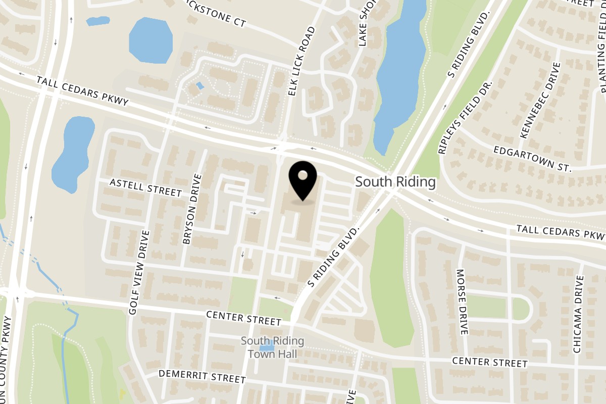 Map showing the location of & Burger on 43090 Peacock Market Plaza in South Riding